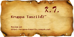 Kruppa Tasziló névjegykártya